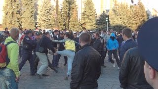 Харьков Драка Ультрас и Антимайдана! Kharkiv Fighting Ultras and Antimaydana