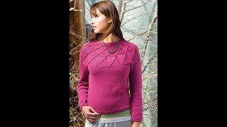 Пуловер с Кокеткой Спицами - 2019 / Pullover with Coquette Knitting Needles