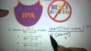 cara cepat Integral- Pembahasan Soal UN Matematika IPA No.30