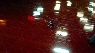 RC pilot hit by plane & T-rex 500 tips over on it's side!