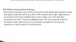 SAP Materials ManagementMM)PROFESSIONAL ONLINE TRAINING IN SOUTH AFRICA@magnifictraining.com