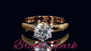 Помолвочное кольцо из комбинированного золота с муассанитом 1 карат Dominica от Bright Spark