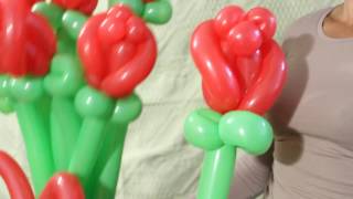 Роза из шаров шдм   Длинные шары