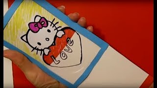 3 D Открытка-Фокус Подарки МАМЕ Своими Руками. Поделки из бумаги. Валентинка-Kitty.