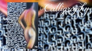 NUDE SPRAY PAINTING WITH CALLIGRAPHY LETTERING