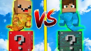 ВОДНАЯ ЗМЕЯ ЛАКИ БЛОК VS ОГНЕННАЯ ЗМЕЯ ЛАКИ БЛОК! НУБ ПРОТИВ ПРО! ВЫЖИТЬ НА 1 БЛОКЕ! #21