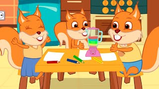 Famille d'Écureuil - Dessiner Un Mélangeur Vidéos Animé 2021 en Français 13+