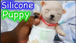 Silicone Baby Puppy Box Opening Mini Silicone Baby Pug! Cute Life Like Dog!