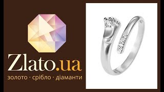 [Zlato.ua] Серебряное разомкнутое кольцо Милая ножка с цирконием ???
