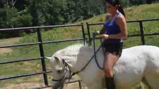 Riding pony bareback