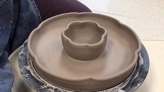 Throwing a Chip and Dip Platter on the Potter's Wheel
