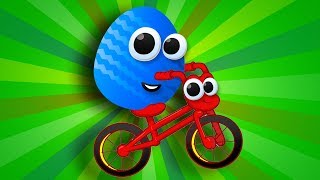 Яйцо Сюрприз - прогулка на ВЕЛОСИПЕДЕ. Распаковка фигурок Барбоскины, игрушки Вспыш и не только