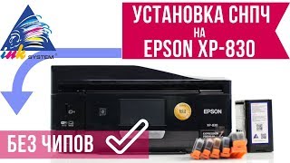 Установка СНПЧ на Epson XP-830. Без чипа и сброса!