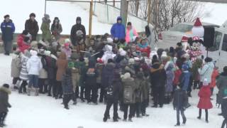 Открытие новогодней ёлки возле школы № 9 города Холмск 25 декабря 2015 г.