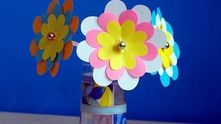 Как сделать цветы из бумаги. Подарок маме на 8 марта и день рождения. Поделки.