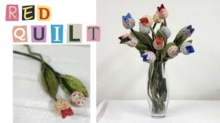 #0024 튤립 만들기  ㅡ  Quilt  tulip  flower  tutorial