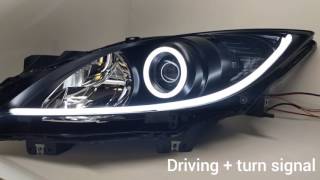 [Gtaretrofits.com] 2010+ Mazda 3 Retrofit - Sequential Strips, Rgbw Halo's