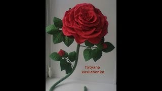 Роза красная из фоамирана