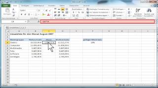 Excel: Absoluter Bezug und relativer Bezug
