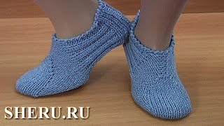 Следки спицами без швов Урок 194