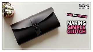 [Leather Craft] Making a simple leather clutch bag