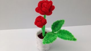 How to make a Pipe Cleaner Rose Pot 1: the Rose