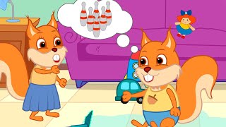Famille d'Écureuil - Bowling de Jouets Animé 2021 en Français