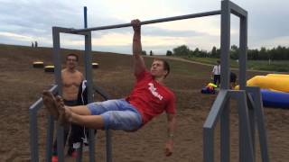 Передний вис на одной 29 секунд/ one hand front level - 29 seconds . RUSSIA