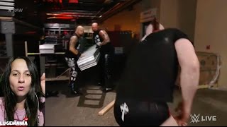 WWE Raw 3/27/17 Backstage Brawl Cesaro Sheamus The Club