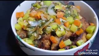 Вязание и Кулинария.  Мой проект по вязанию.  Рыба с овощами.