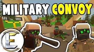 MILITARY CONVOY STOPPED BY ROADBLOCK - Unturned Serious Roleplay (Find Out Why They Attacked?)