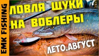 Ловля щуки на спининг. Рыбалка на щуку на воблеры. Август. Рыбалка в Сибири