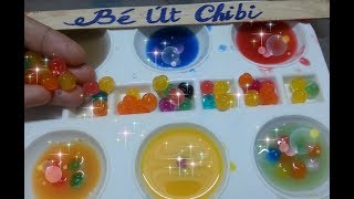 Thử thách CHƠI HẠT NỞ các kiểu: Trộn màu, thổi, trộn slime, làm túi trượt mát