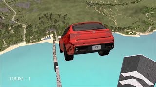 Открытый Мост машины прыжки машин через мост аварии BeamNG Безумные прыжки Прикол ТВ