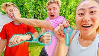 I HANDCUFFED MY BOYFRIEND TO MY EX-BOYFRIEND!! (GONE WRONG)