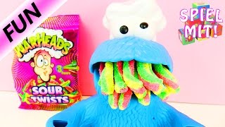 PLAY DOH KRÜMELMONSTER frisst Warheads Süßigkeiten Deutsch - Sind die überhaupt sauer?