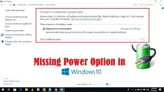 How to Restore Missing Power Plan Options in Windows 10 PC or Laptop