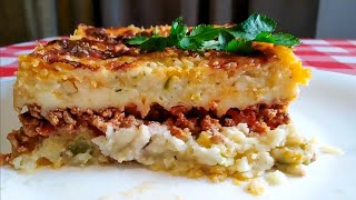 PASTEL O TARTA DE CARNE MOLIDA CON PAPA AL HORNO | DORADITO RICO Y FACIL!