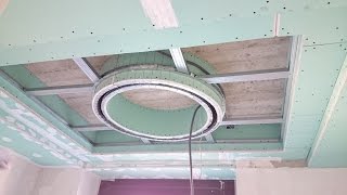 потолок из гипсокартона #8 Полусфера и ровные короба из гипсокартона. Semisphere gypsum ceiling.