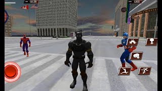 Super Panther Hero City Rescue from Spider hero, Captain hero & Gangster - Android GamePlay