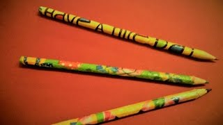 Back to school DIY Pencil with decoupage