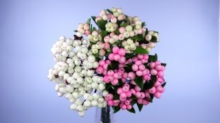 Снежноягодник. Полимерная глина. Мастер-класс.