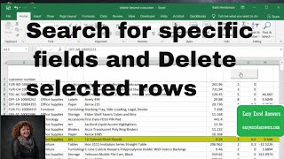 Search for specific fields and Delete selected rows with VBA