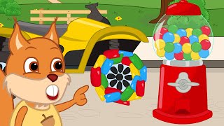 Famille d'Écureuil - Réparation de Roues Avec Machine à Gommes Vidéos Animé 2020 en Français 13+