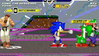 Sonic & Yoshi vs Ryu & Luigi MUGEN Battle!!!