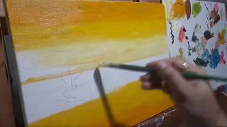 Aula de pintura em tela para iniciantes