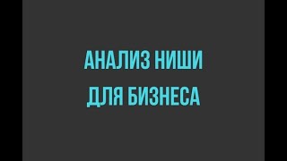 Анализ ниши для бизнеса. Сделаю за 500 рублей!