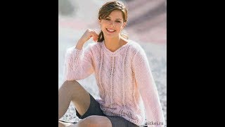 Женский Пуловер Спицами - мохер - 2019 / Female Pullover Spacers Mohair