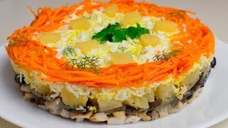 Салат с ананасами и курицей