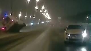 Появилось видео резонансной аварии со скорой помощью на МКАД